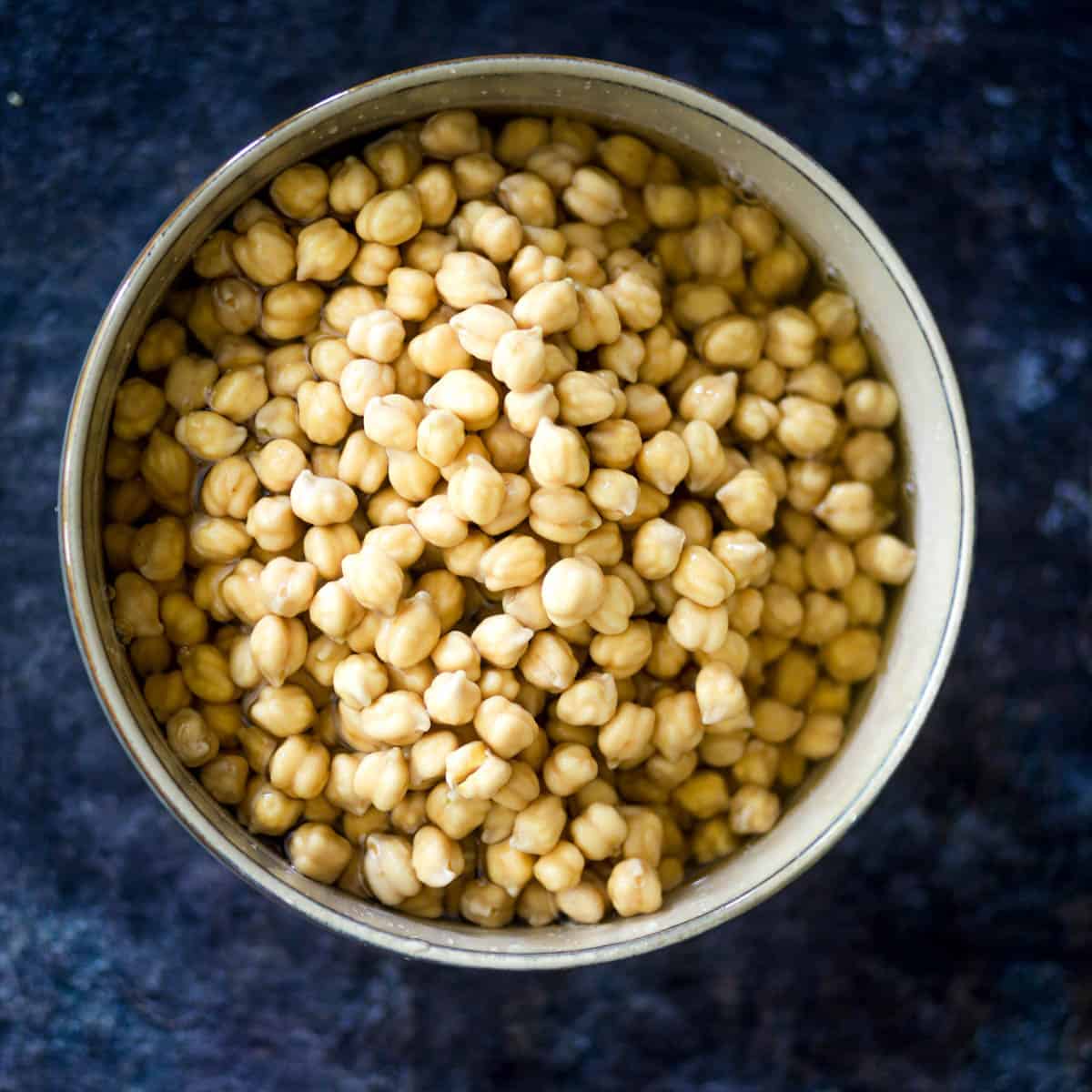 Chickpeas double in size after soaking for 6-8 hours.