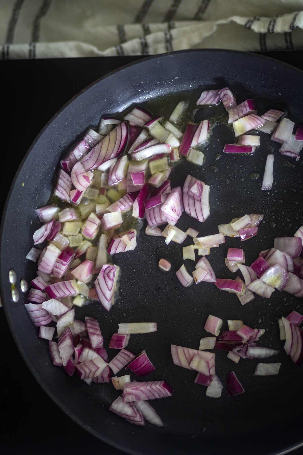 Saute onions until soft & tender.
