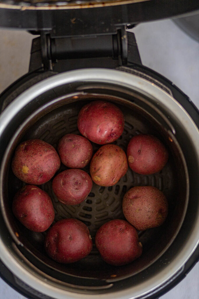 place the potatoes in the pot for boiling