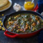 Palak corns recipe served with ghee