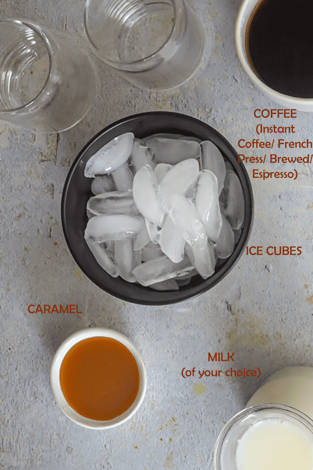 Caramel Iced Coffee list of ingredients.
